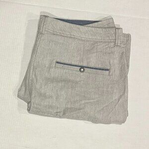 Carbon 2 Cobalt Men's 38‎ Cotton/Linen Blue Flat Front Chino Shorts